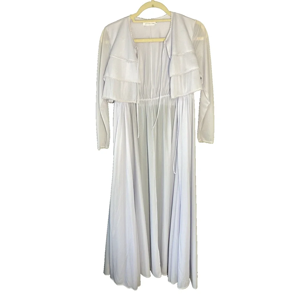 John Kloss X Cira Nylon Lingerie Robe & Nightgown Sz Medium Vintage Peignoir Set
